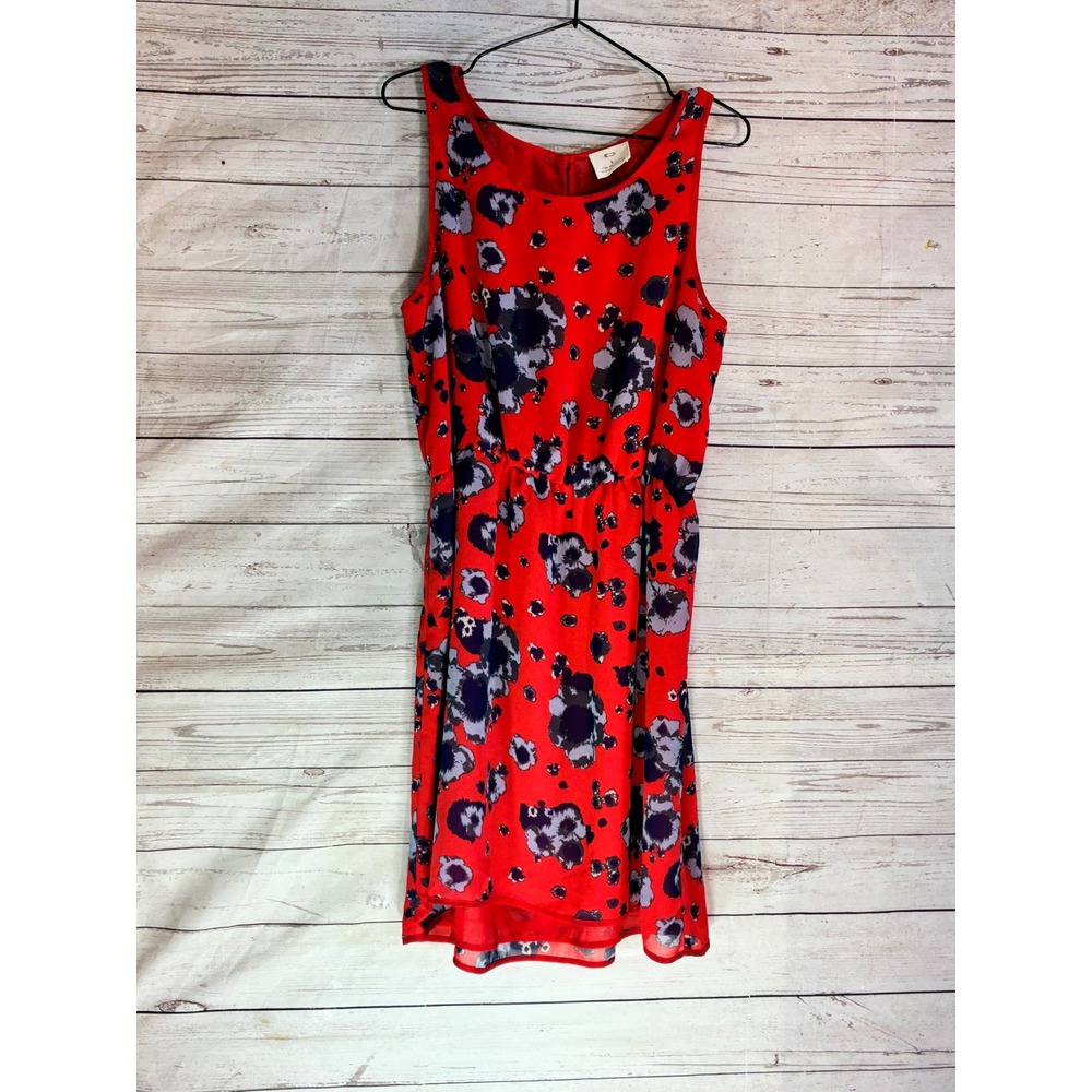 Pins And Needles Floral Mini Dress Indie‎ Cottagecore Elastic Waist Large Red